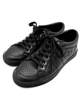 Chanel Shoes Coco Mark Sneakers Low Cut Logo Size 35